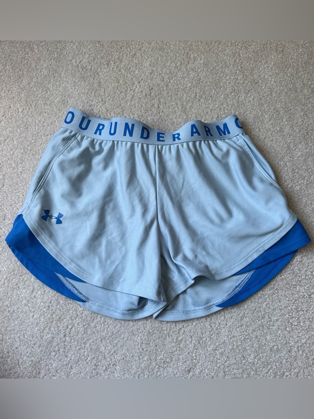 Under Armour Light Blue and Royal Blue Women's Athletic Shorts